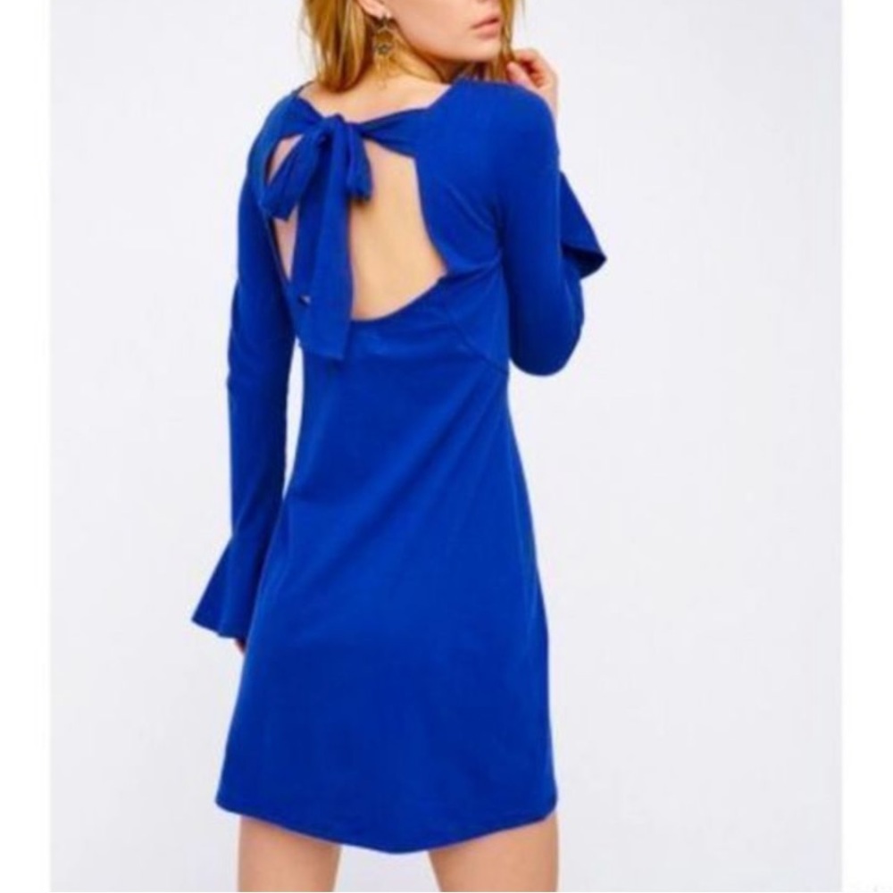 Free People Beach Blue Tie Back Dress